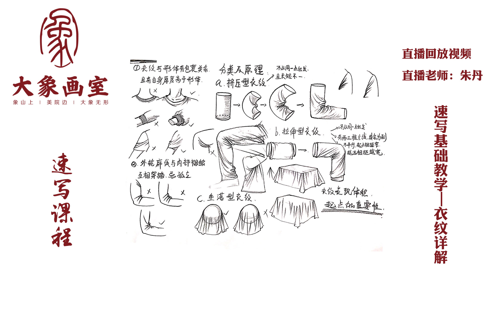 朱丹速写丨速写基础教学—衣纹详解